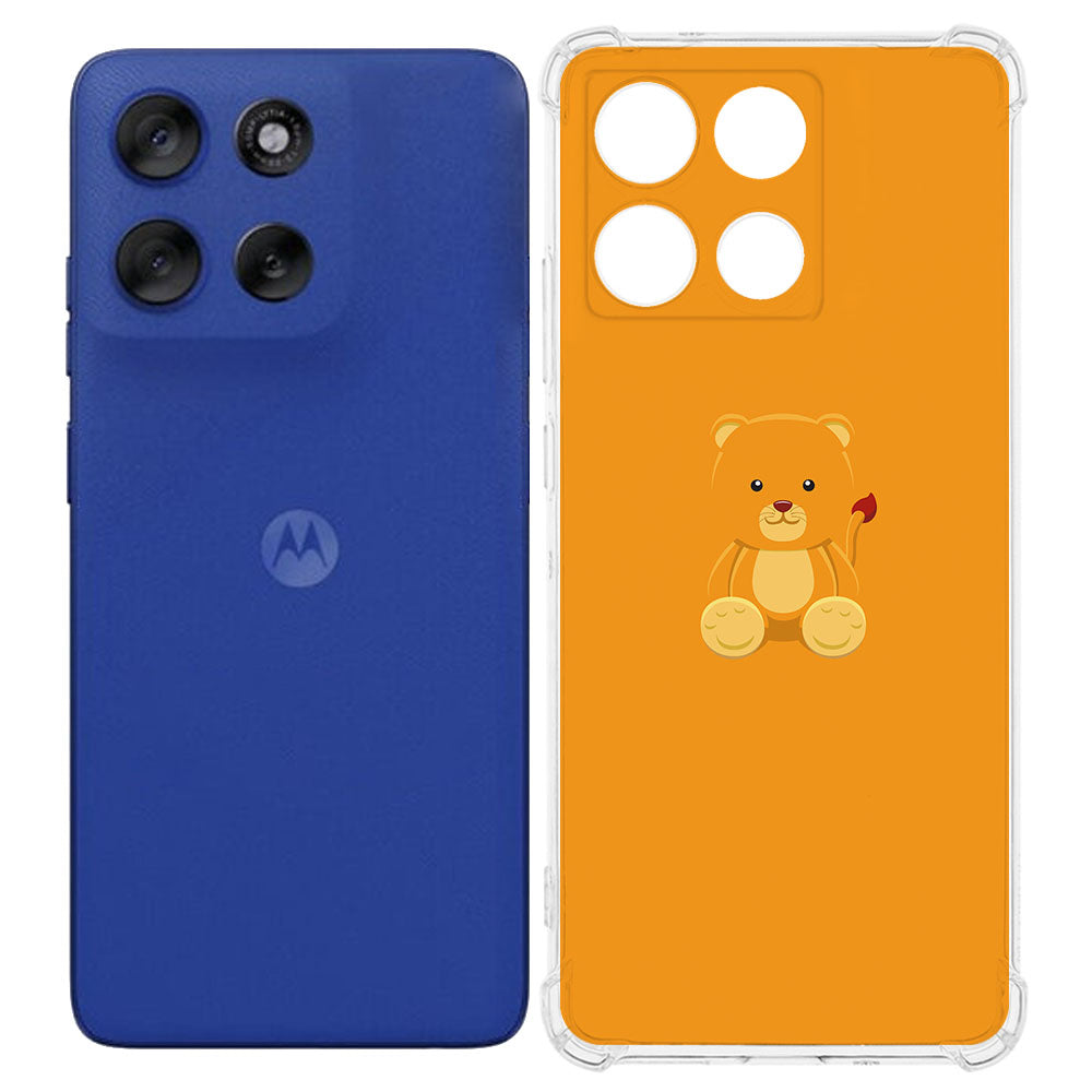 TPU Telefoonhoesje Motorola Moto G56 Baby Beer backcover blauw oranje ontwerp