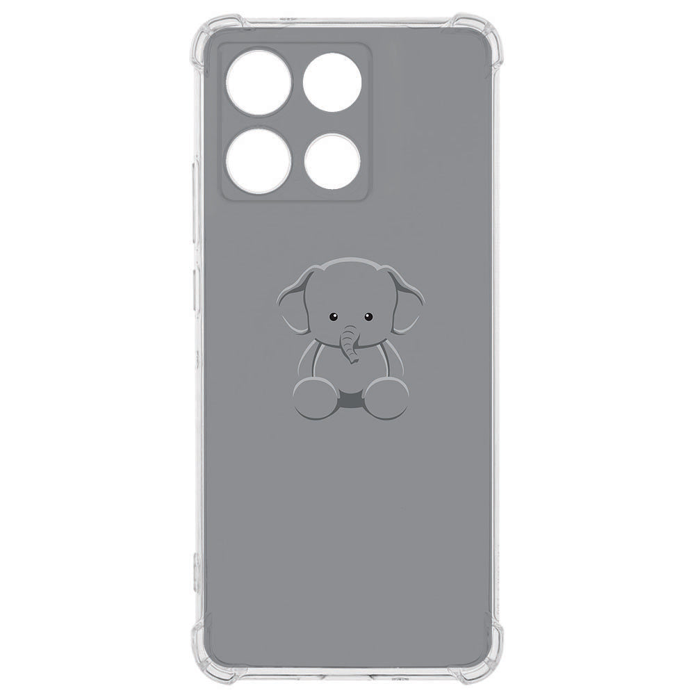 TPU Telefoonhoesje Motorola Moto G56 Baby Olifant backcover schattig olifant grijs achterkant