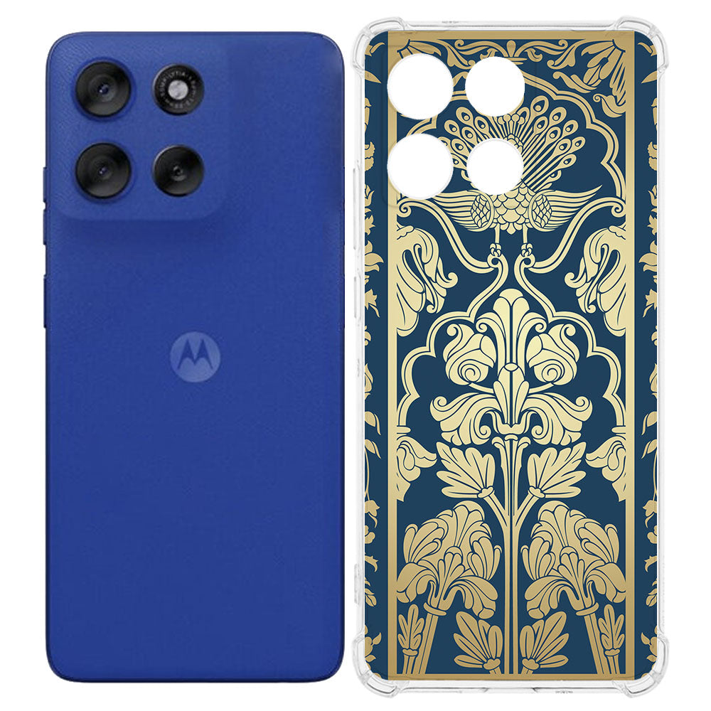 Motorola Moto G56 TPU Telefoonhoesje Beige Flowers backcover achterkant