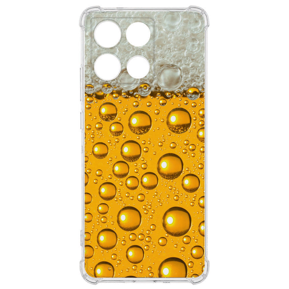 Motorola Moto G56 TPU Telefoonhoesje Bier backcover design met gouden bubbels
