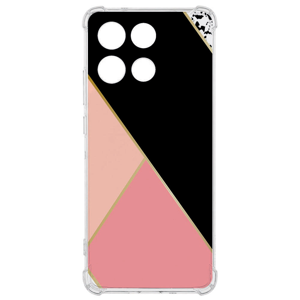 TPU Telefoonhoesje Motorola Moto G56 Black Pink Shapes backcover design achteraanzicht