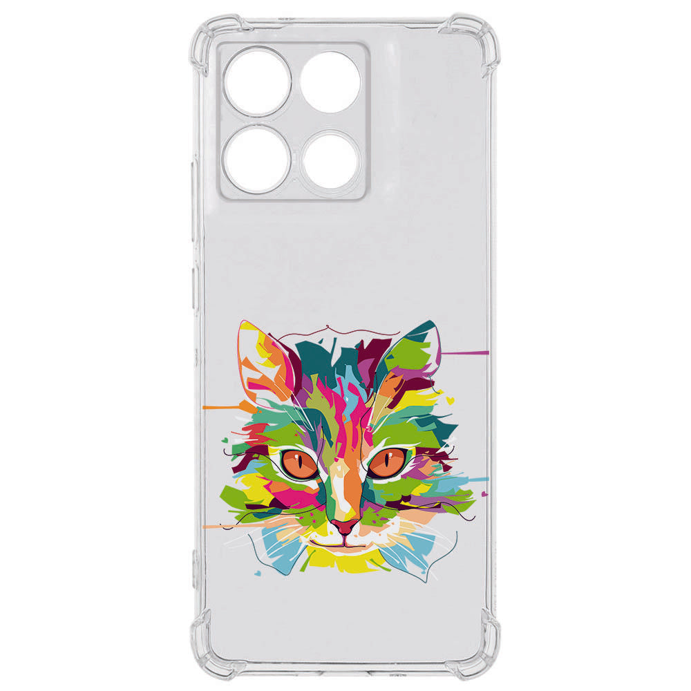 TPU Telefoonhoesje Motorola Moto G56 Cat Color backcover kat kleurenschema voorkant
