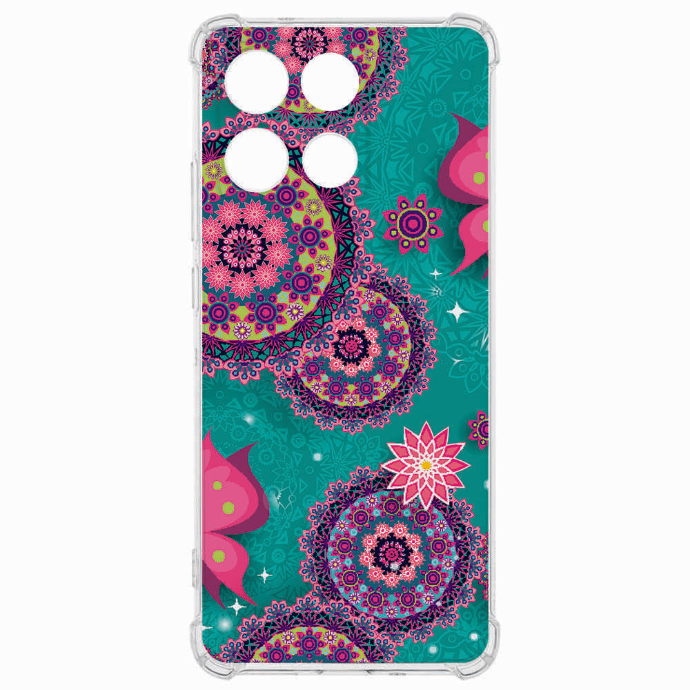 Motorola Moto G56 TPU Telefoonhoesje Motorola Moto G56 - Cirkels en Vlinders backcover aanzicht