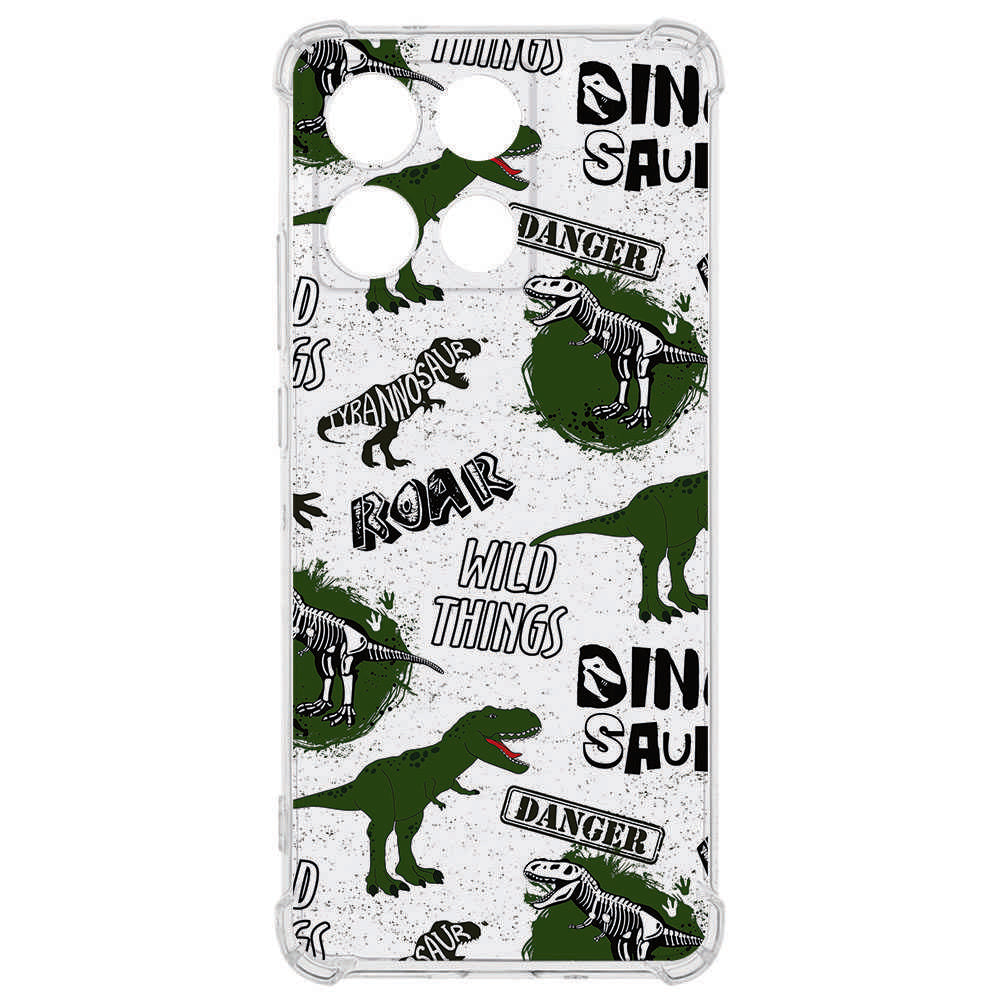 TPU Telefoonhoesje Motorola Moto G56 Dinosaurus backcover dinosaurus design bovenaanzicht