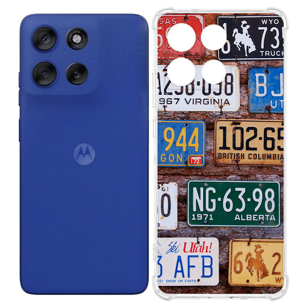 Motorola Moto G56 TPU Telefoonhoesje Kentekenplaten backcover achteraanzicht