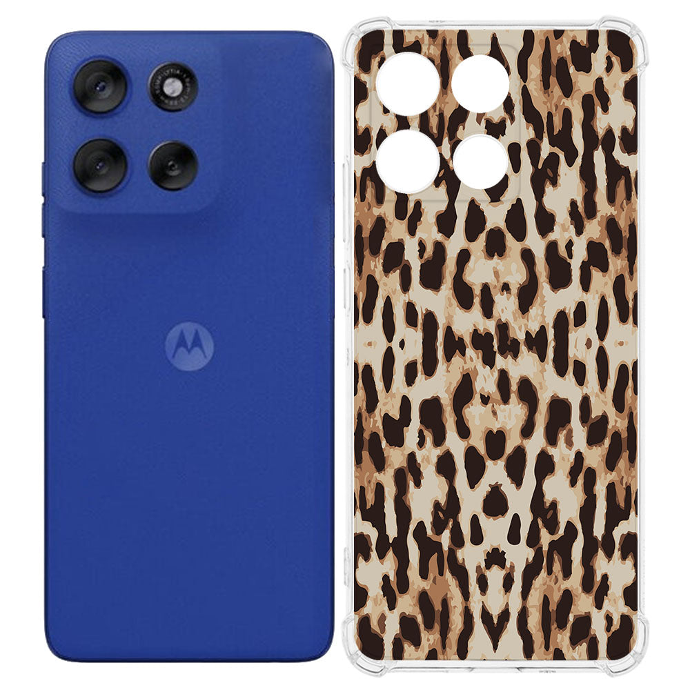 Motorola Moto G56 TPU Telefoonhoesje Leopard backcover achterzijde en voorkant