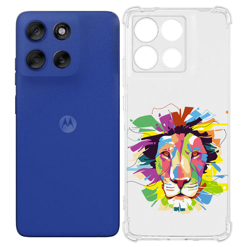 TPU Telefoonhoesje Motorola Moto G56 Lion Color backcover achterkant voorkant