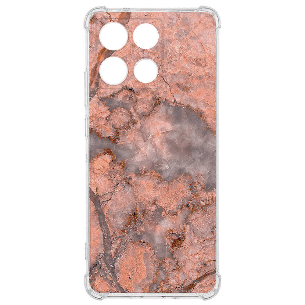 TPU Telefoonhoesje Motorola Moto G56 Marmer Oranje backcover achteraanzicht
