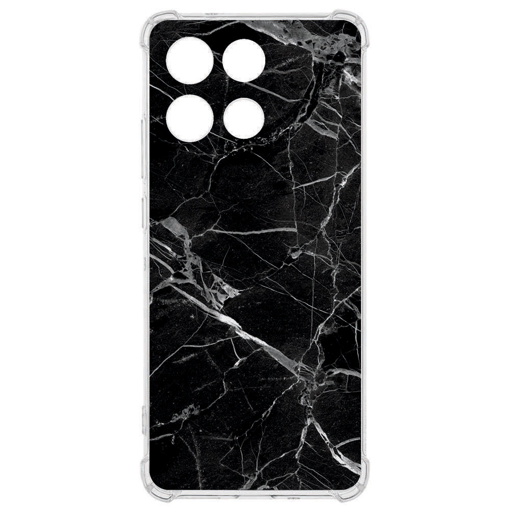 TPU Telefoonhoesje Motorola Moto G56 Marmer Zwart backcover zwart marmer design achteraanzicht