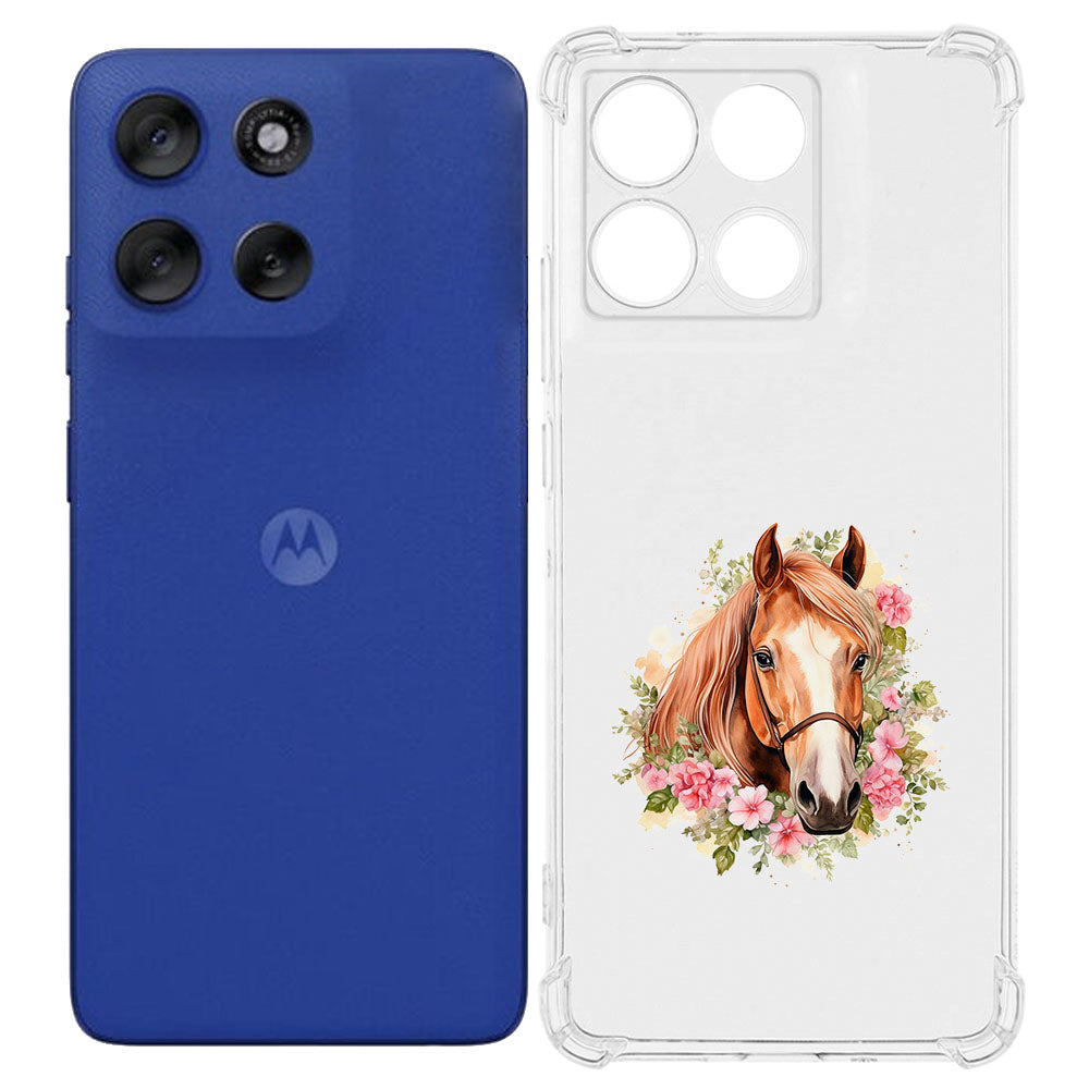 Motorola Moto G56 TPU Telefoonhoesje Paard backcover voorkant en achterkant