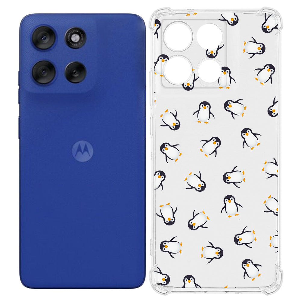 TPU Telefoonhoesje Motorola Moto G56 Pinguïn backcover ontwerp transparant schattig ontwerp