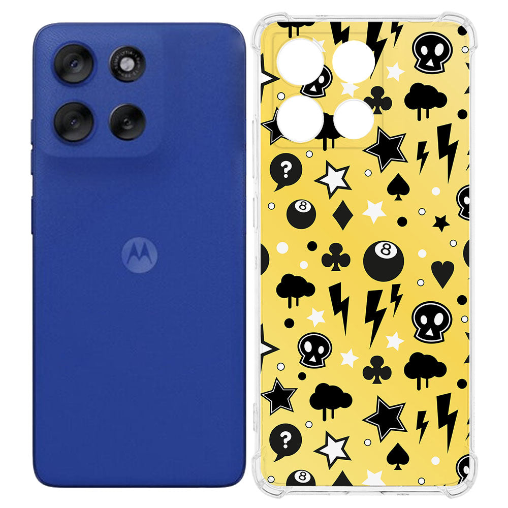 Motorola Moto G56 TPU Telefoonhoesje Punk Yellow achterkant
