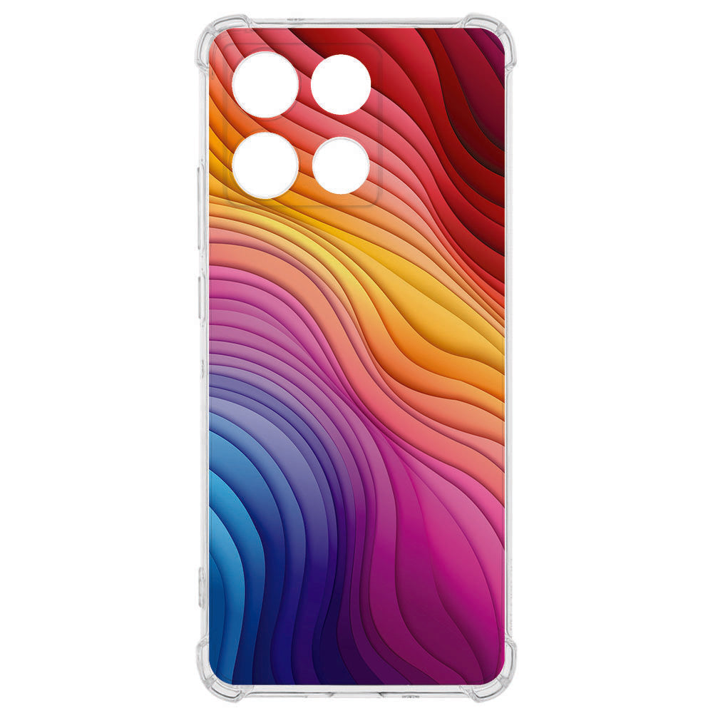 TPU Telefoonhoesje Motorola Moto G56 Regenboog backcover kleurrijk golf design voorkant