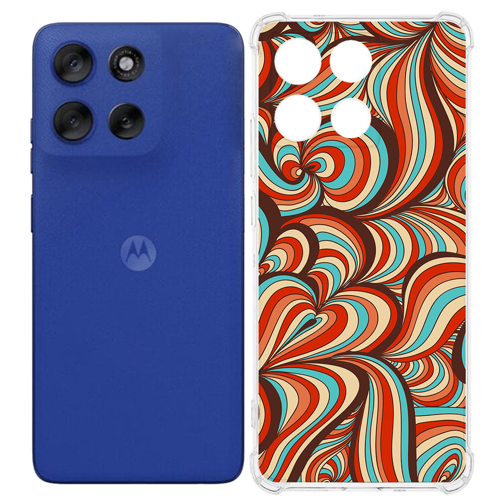 Motorola Moto G56 TPU Telefoonhoesje Retro backcover zij aanzicht