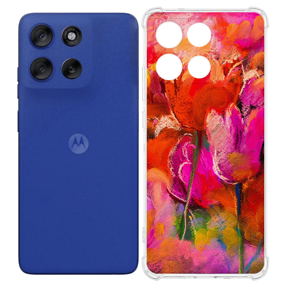 TPU Telefoonhoesje Motorola Moto G56 Tulips backcover achterkant voorkant