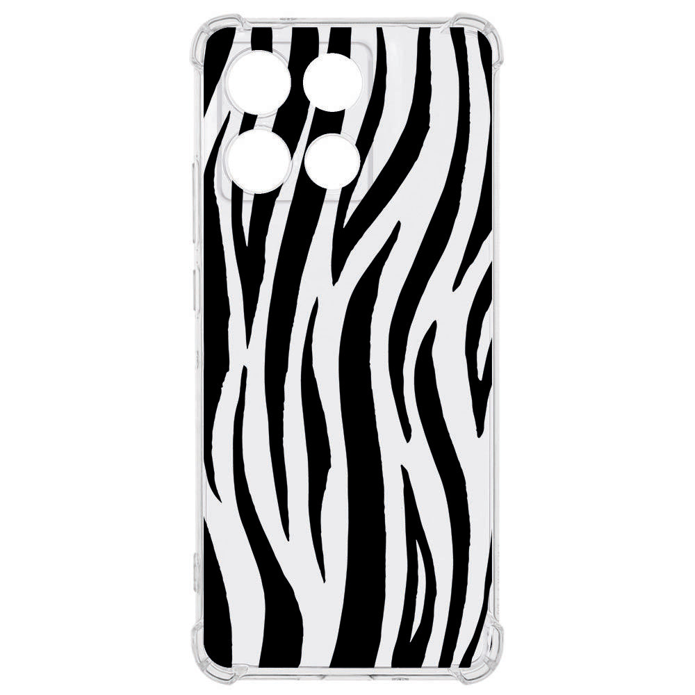 TPU Telefoonhoesje Motorola Moto G56 Zebra backcover zwart wit design voorkant