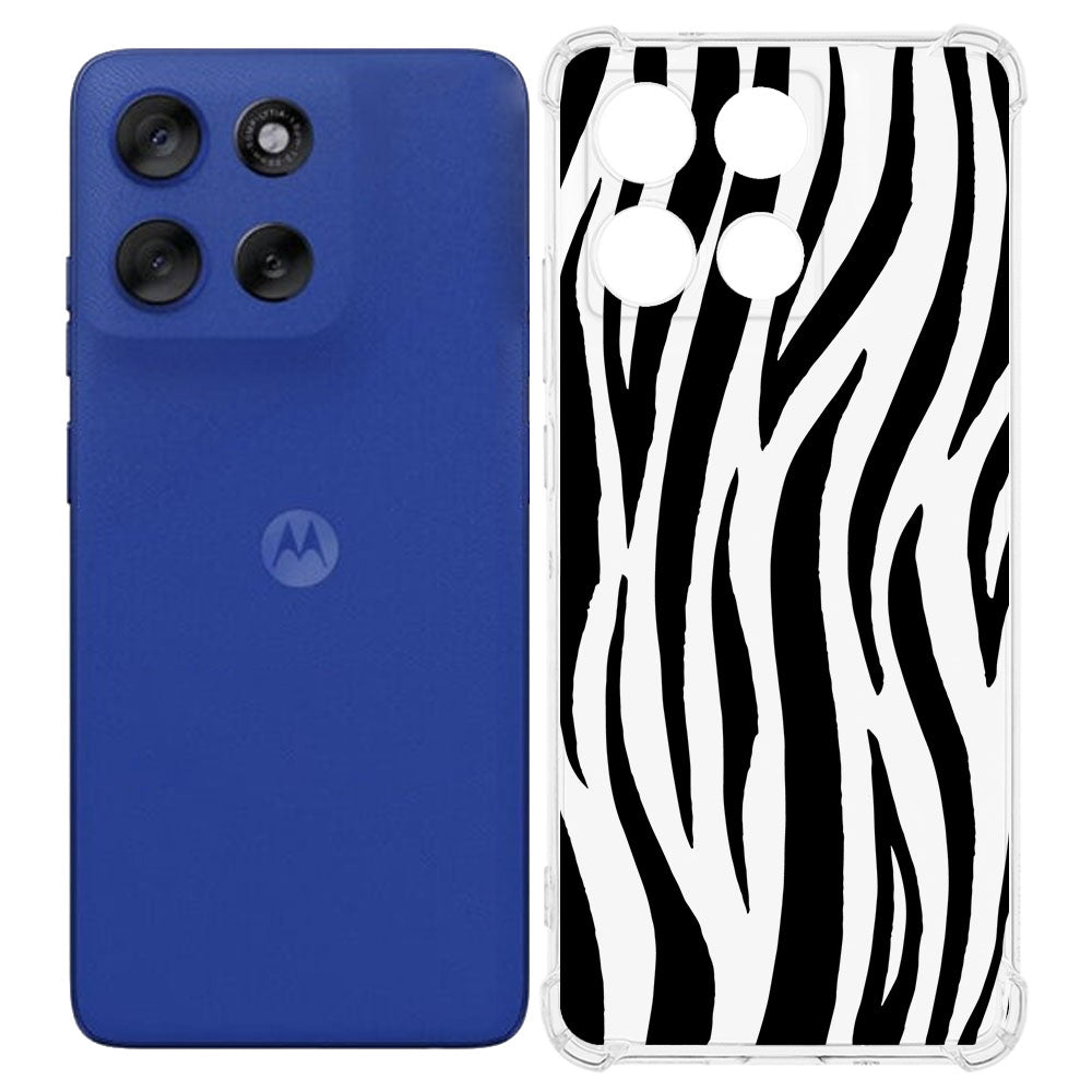 Motorola Moto G56 TPU Telefoonhoesje Zebra backcover achterzijde zijkant