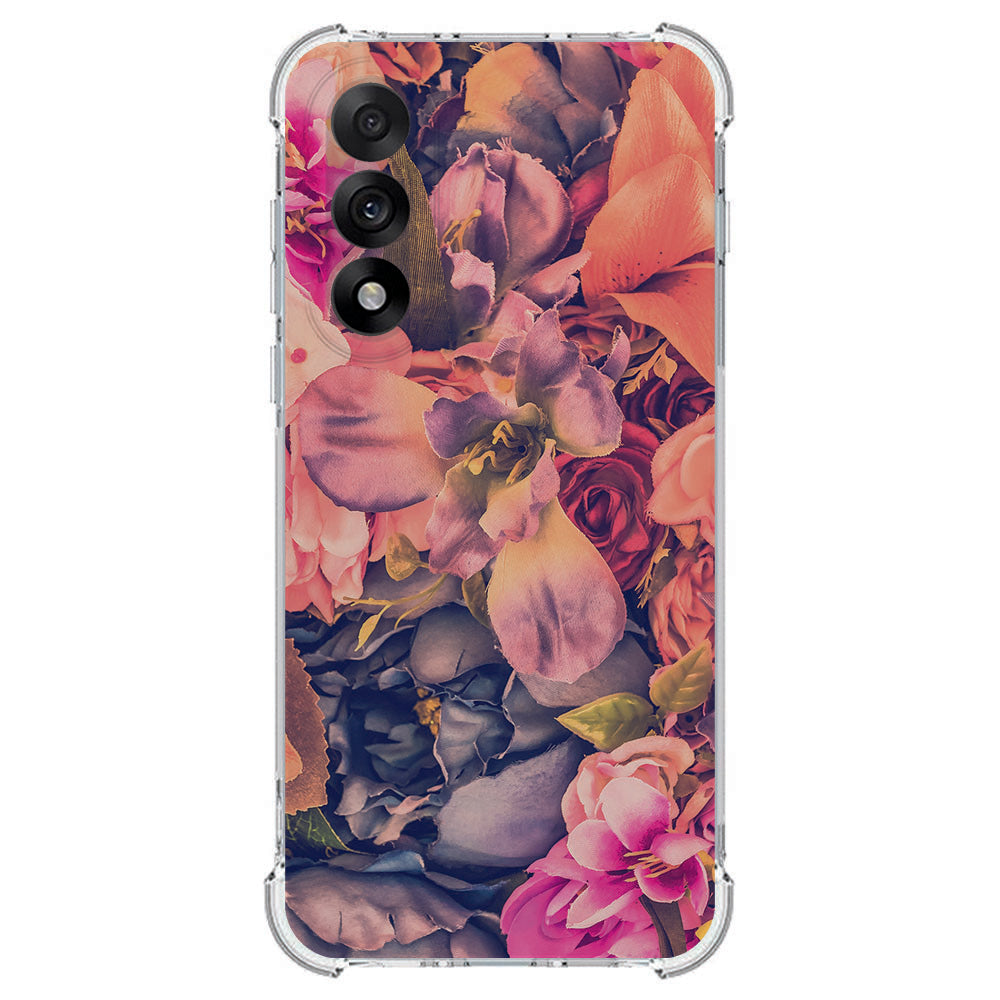 TPU Telefoonhoesje OnePlus Nord 5 Bosje Bloemen schokabsorberende backcover bloemen roze paars