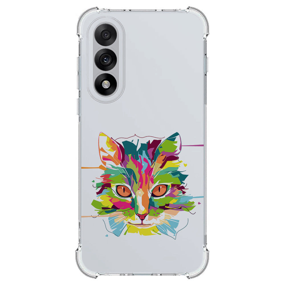 TPU Telefoonhoesje OnePlus Nord 5 - Cat Color schokabsorberende backcover katten hoofd kleurrijk