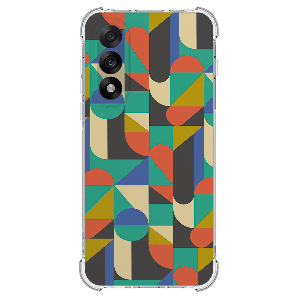 TPU Telefoonhoesje OnePlus Nord 5 - Funky Retro schokabsorberende backcover geometrisch design kleurrijk aanzicht