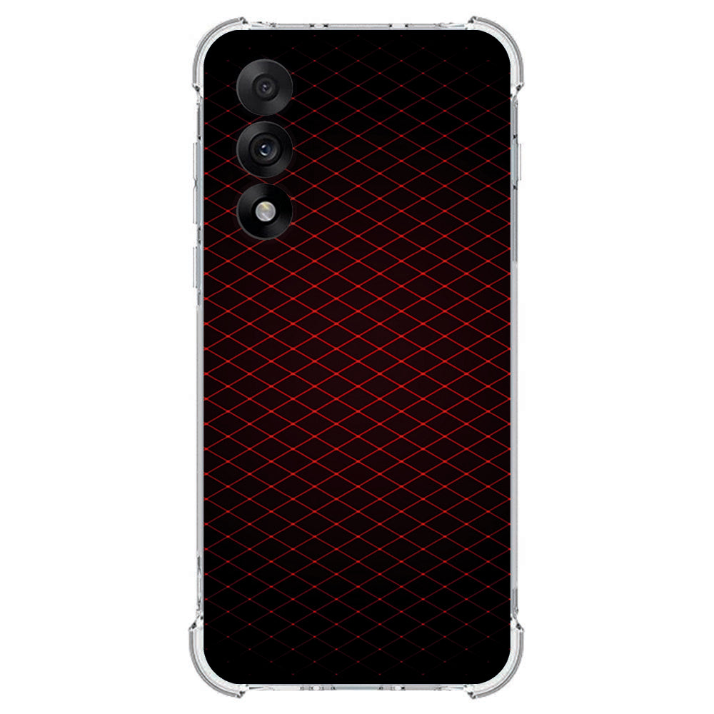 TPU Telefoonhoesje OnePlus Nord 5 - Geruit Rood backcover schokabsorberend design zwart rood