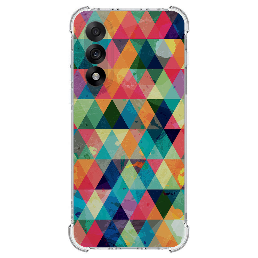 TPU Telefoonhoesje OnePlus Nord 5 - Geruit schokabsorberende backcover kleurrijk geometrisch ontwerp achterzijde
