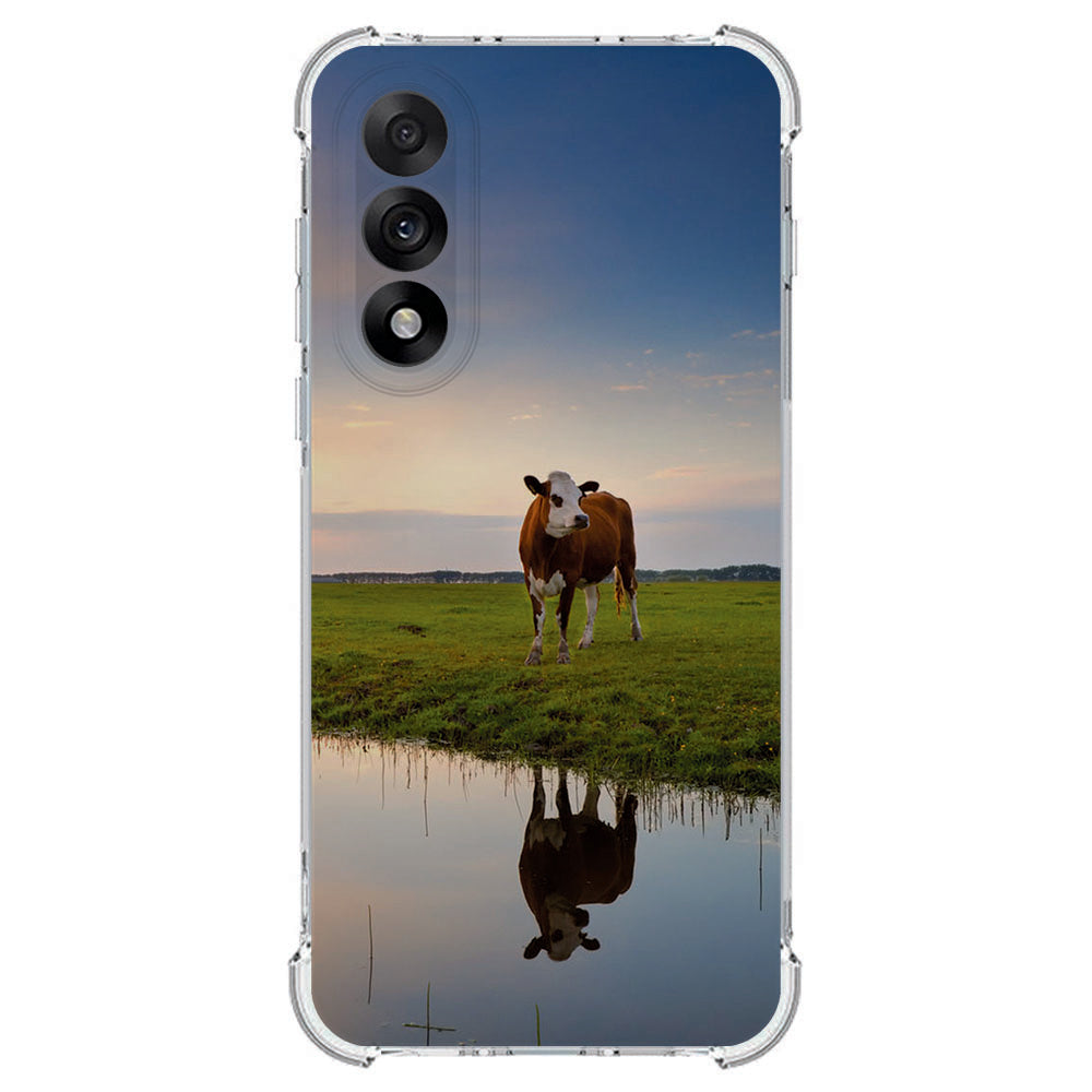 TPU Telefoonhoesje OnePlus Nord 5 - Koe schokabsorberende backcover koe boerderij reflectie