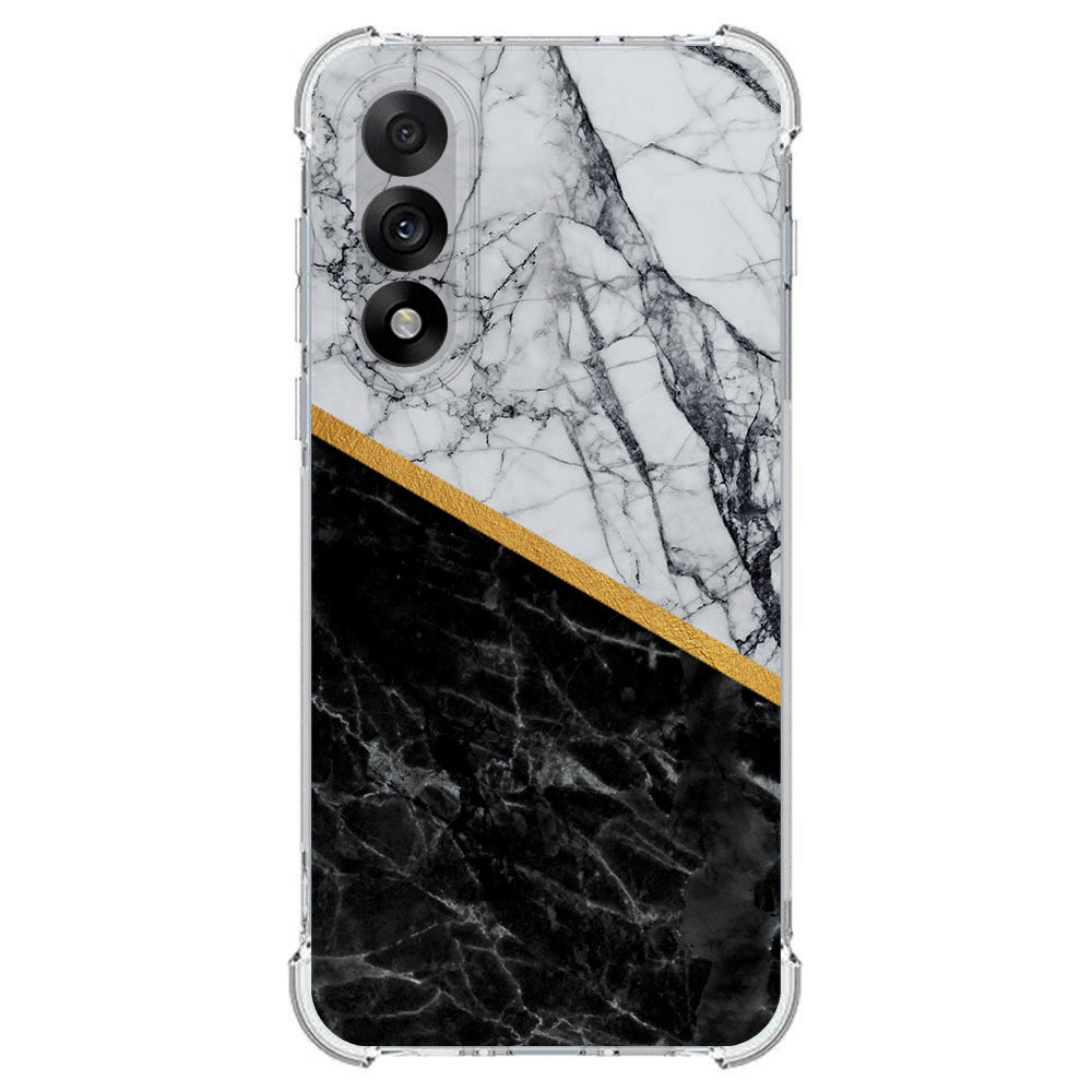 TPU Telefoonhoesje OnePlus Nord 5 - Marble White Black schokabsorberende backcover backcover marmer wit zwart ontwerp