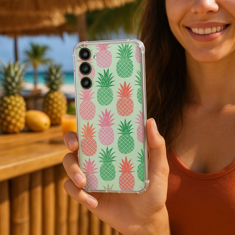 TPU Telefoonhoesje Samsung Galaxy A17 Ananas schokabsorberende backcover aanzicht