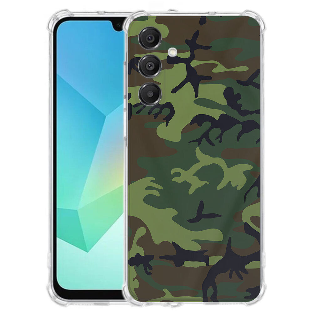 TPU Telefoonhoesje Samsung Galaxy A17 Army Dark schokabsorberende backcover voorkant