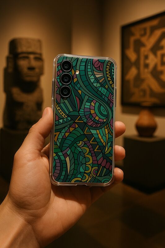 TPU Telefoonhoesje Samsung Galaxy A17 Aztec schokabsorberende backcover achteraanzicht