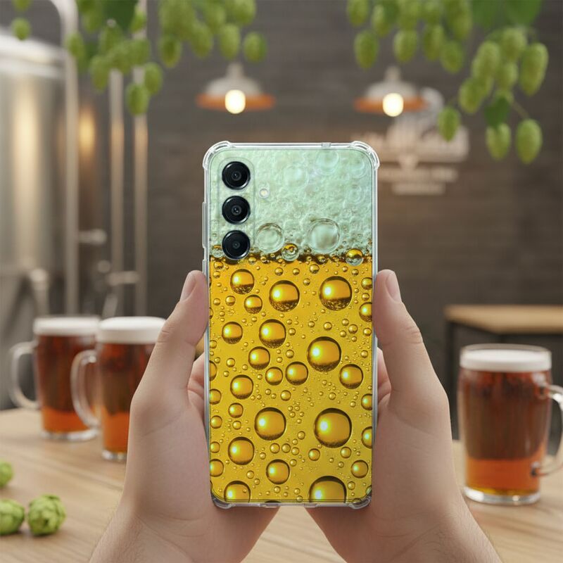 Samsung Galaxy A17 TPU Telefoonhoesje Bier schokabsorberende backcover design druppels
