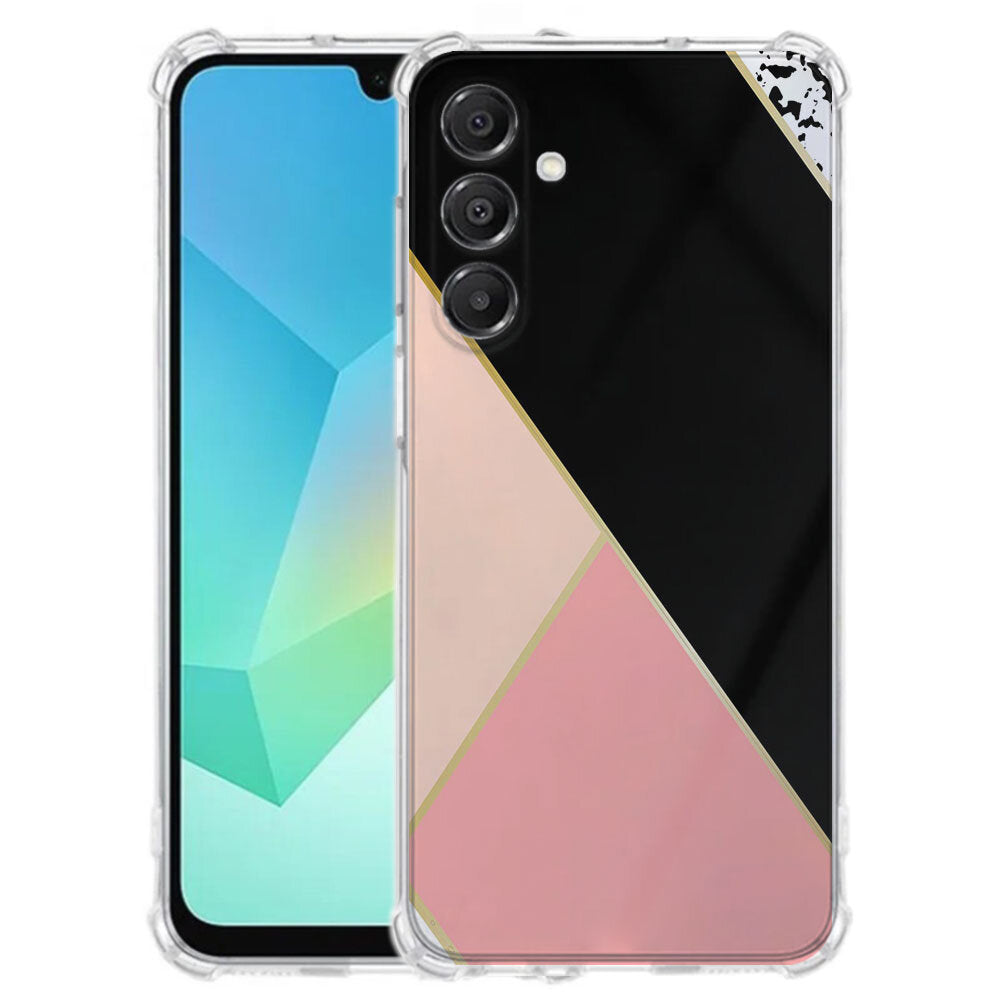 TPU Telefoonhoesje Samsung Galaxy A17 Black Pink Shapes schokabsorberende backcover voorzijde