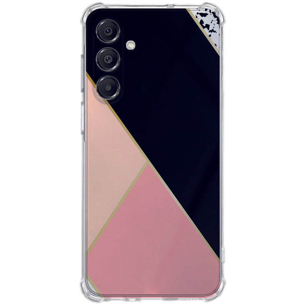 TPU Telefoonhoesje Samsung Galaxy A17 Black Pink Shapes schokabsorberende backcover achterkant