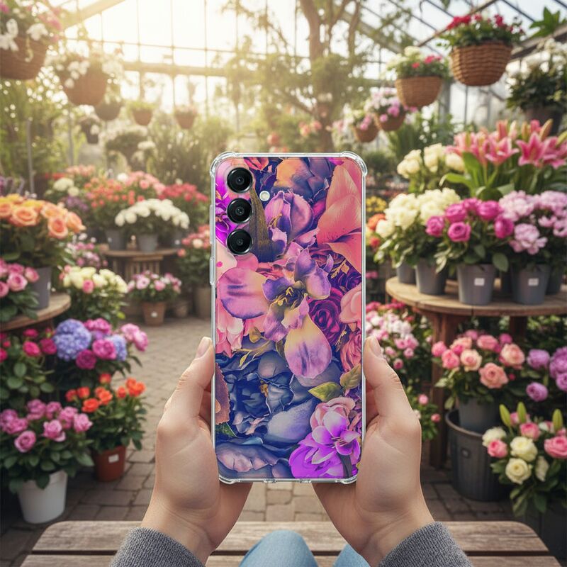 TPU Telefoonhoesje Samsung Galaxy A17 Bosje Bloemen achterkant bloemen tuin