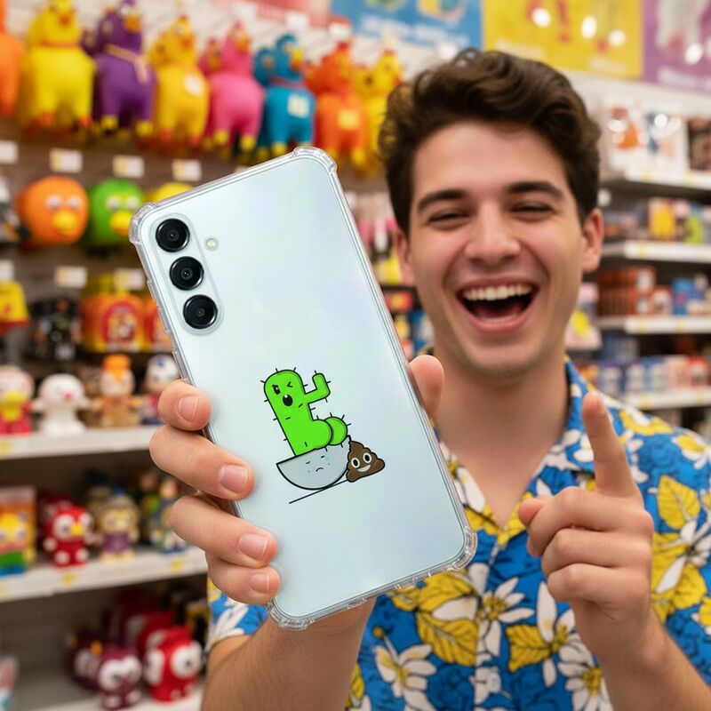 TPU Telefoonhoesje Samsung Galaxy A17 Cactus Poo schokabsorberende backcover front