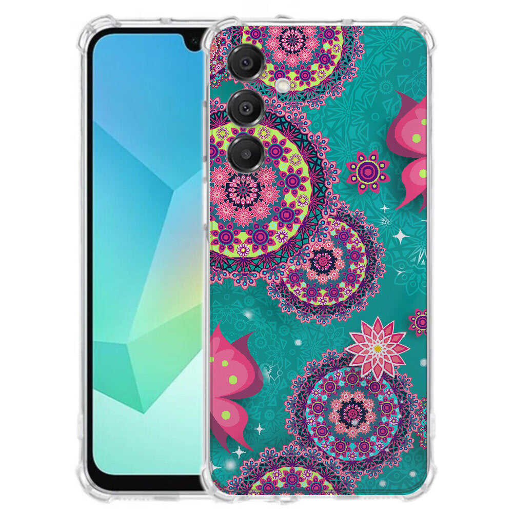 Samsung Galaxy A17 TPU Telefoonhoesje Cirkels en Vlinders vooraanzicht