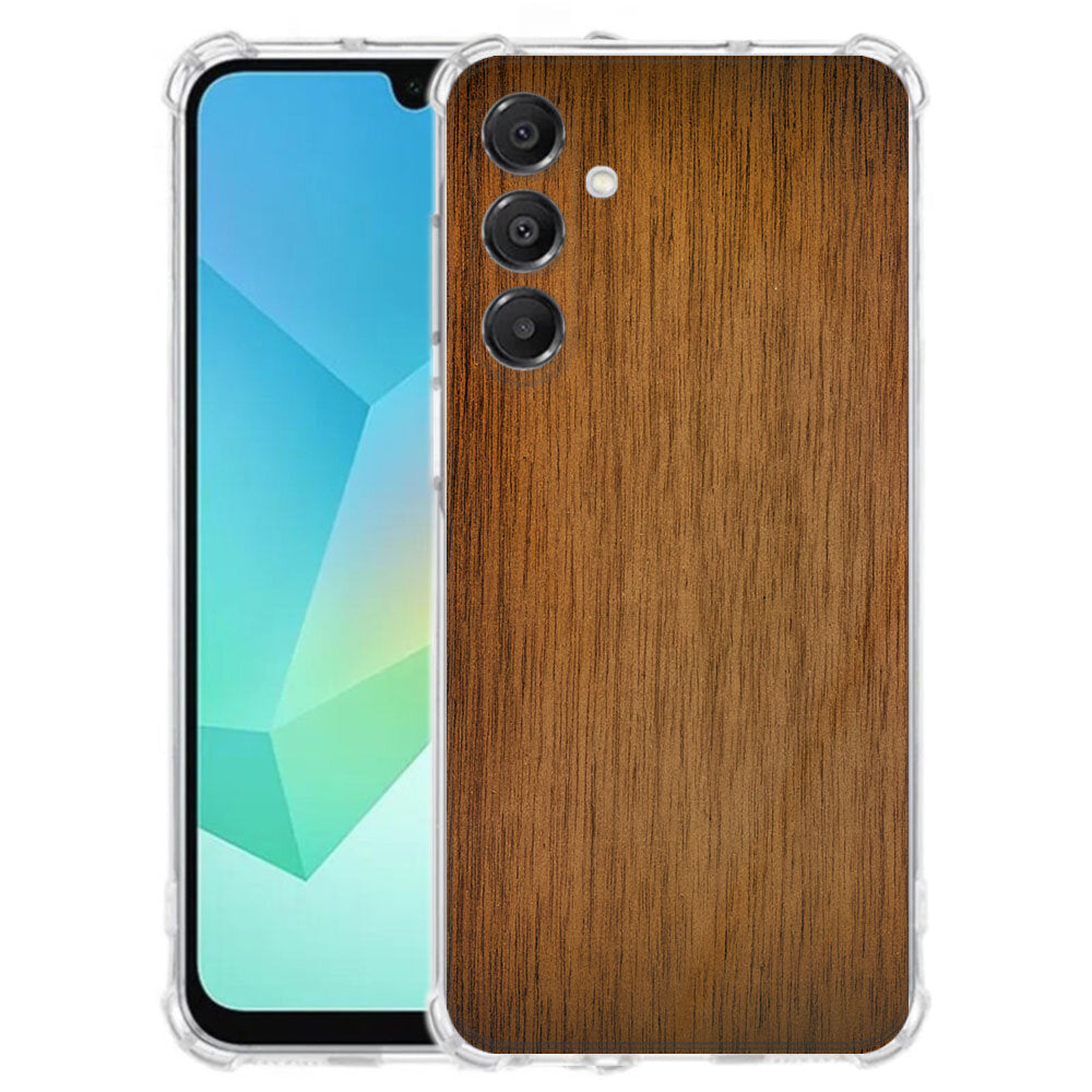 Samsung Galaxy A17 TPU Telefoonhoesje Donker Hout achterkant