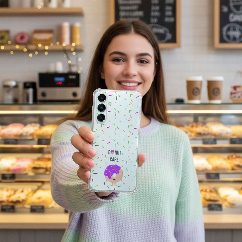 Samsung Galaxy A17 TPU Telefoonhoesje DonutTPU schokabsorberende backcover kleurrijk ontwerp aanzicht