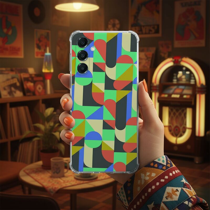 Samsung Galaxy A17 TPU Telefoonhoesje Funky Retro schokabsorberende backcover aanzicht