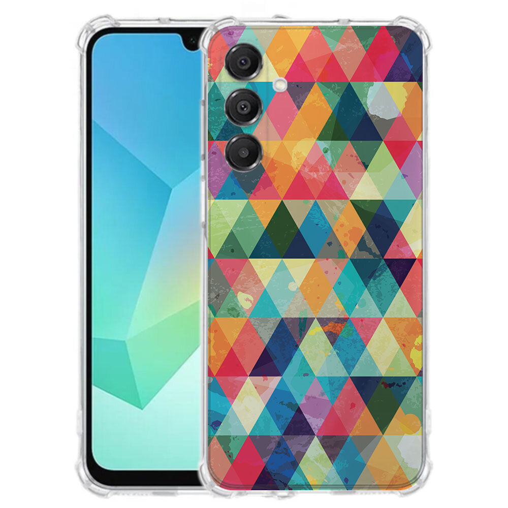 Samsung Galaxy A17 TPU Telefoonhoesje Geruit schokabsorberende backcover aanzicht
