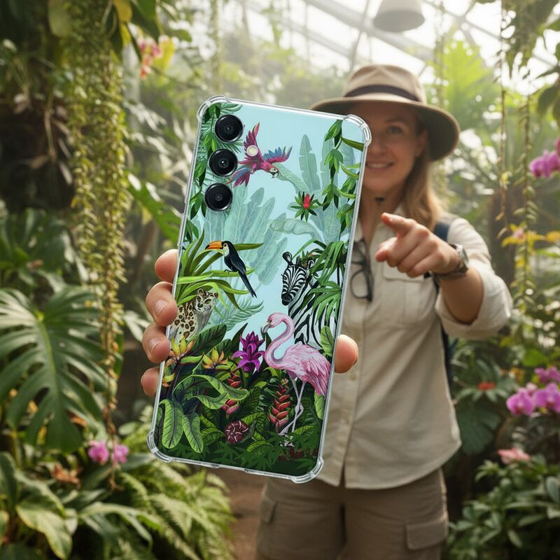 TPU Telefoonhoesje Samsung Galaxy A17 Jungle schokabsorberende backcover design voorkant