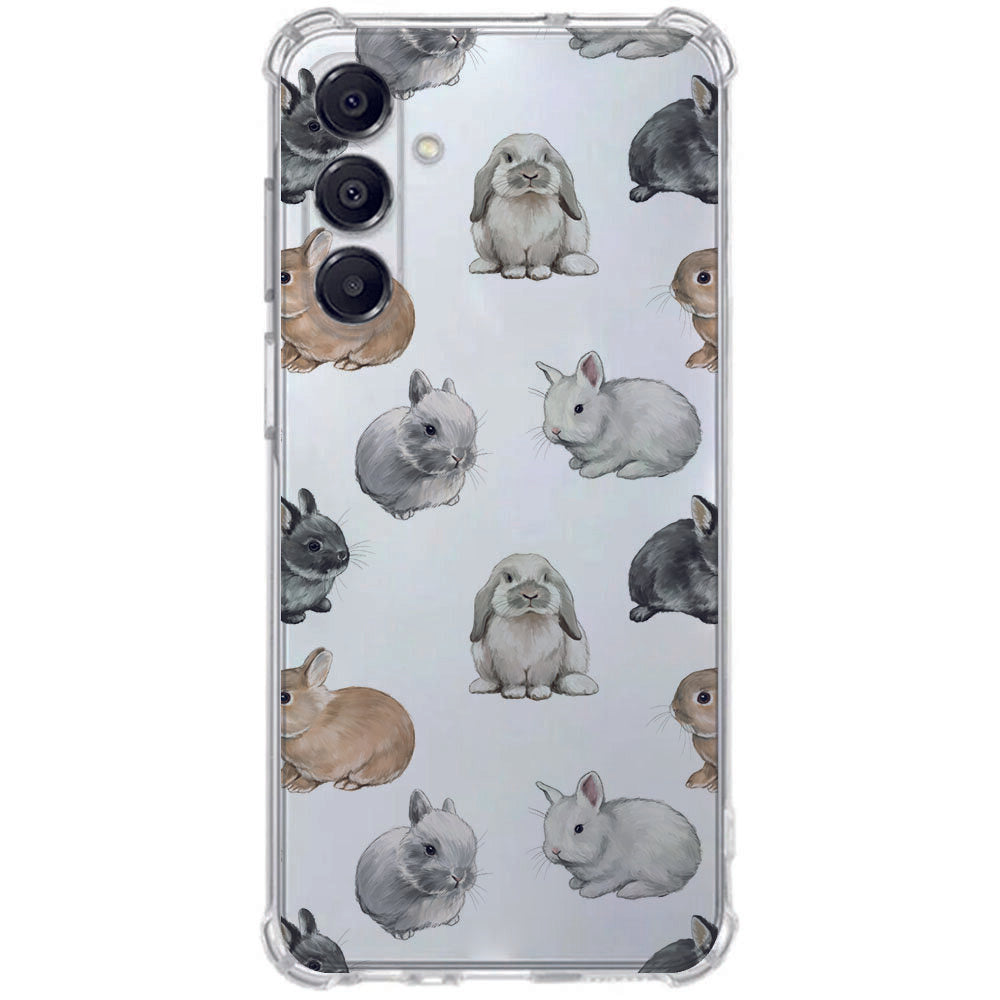TPU Telefoonhoesje Samsung Galaxy A17 Konijntjes schokabsorberende backcover konijntjes design aanzicht