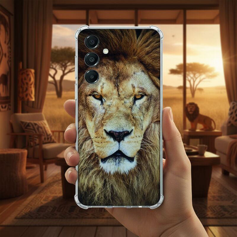 TPU Telefoonhoesje Samsung Galaxy A17 Leeuw schokabsorberende backcover leeuw en front