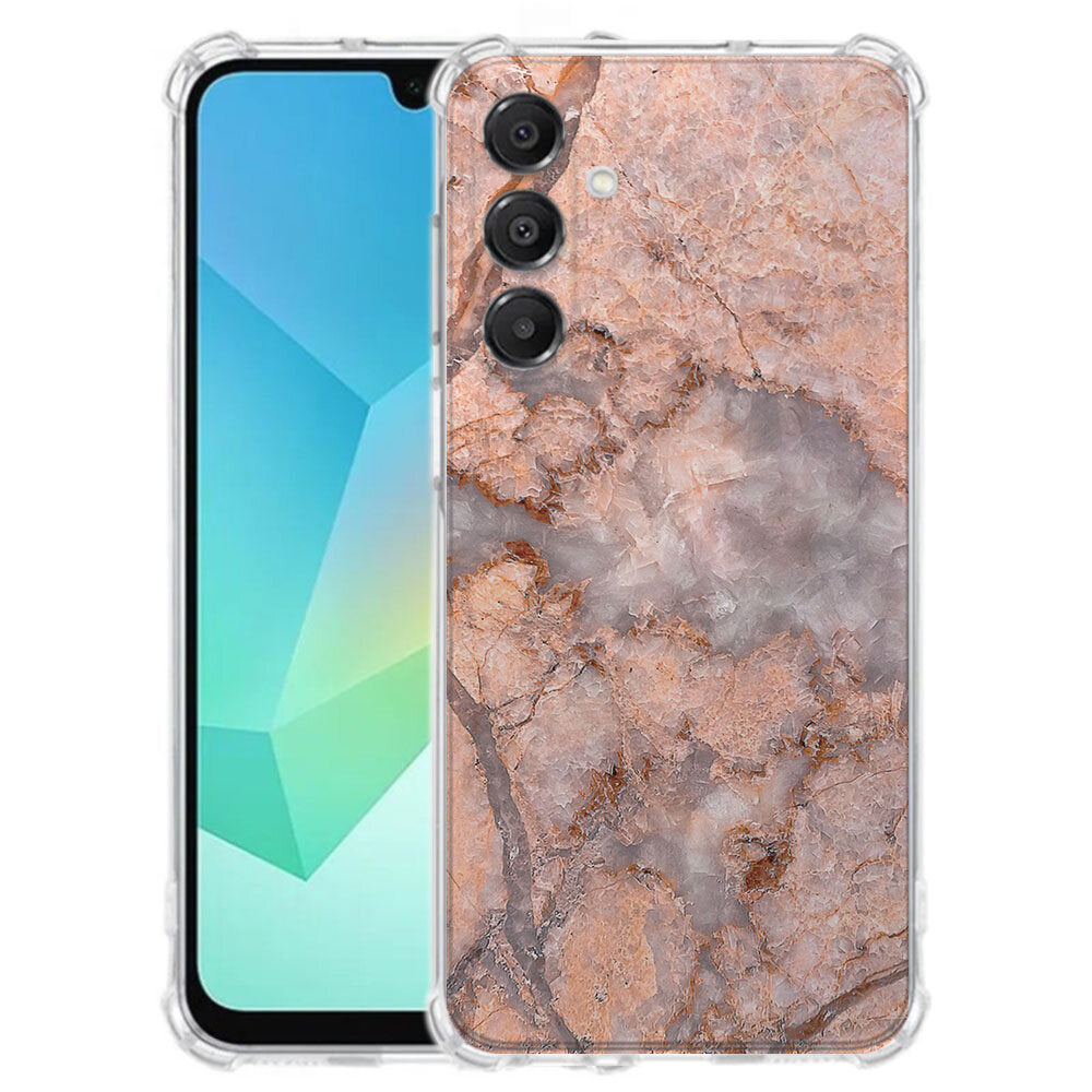 TPU Telefoonhoesje Samsung Galaxy A17 Marmer Oranje schokabsorberende backcover achteraanzicht