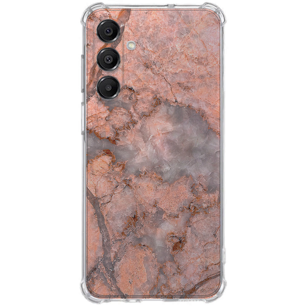 TPU Telefoonhoesje Samsung Galaxy A17 Marmer Oranje schokabsorberende backcover achterkant