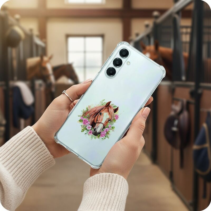 Samsung Galaxy A17 TPU Telefoonhoesje PaardTPU paardenmotief transparant