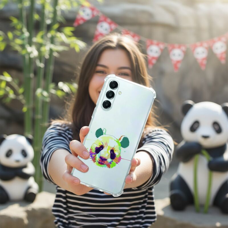 TPU Telefoonhoesje Samsung Galaxy A17 Panda Color schokabsorberende backcover voorzijde