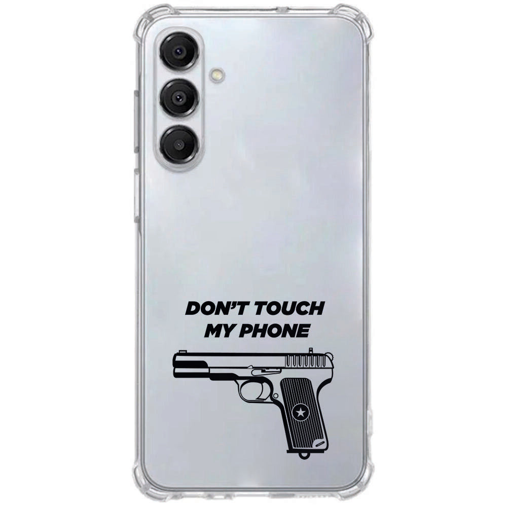 TPU Telefoonhoesje Samsung Galaxy A17 Pistol DTMP schokabsorberende backcover wapen design achterkant