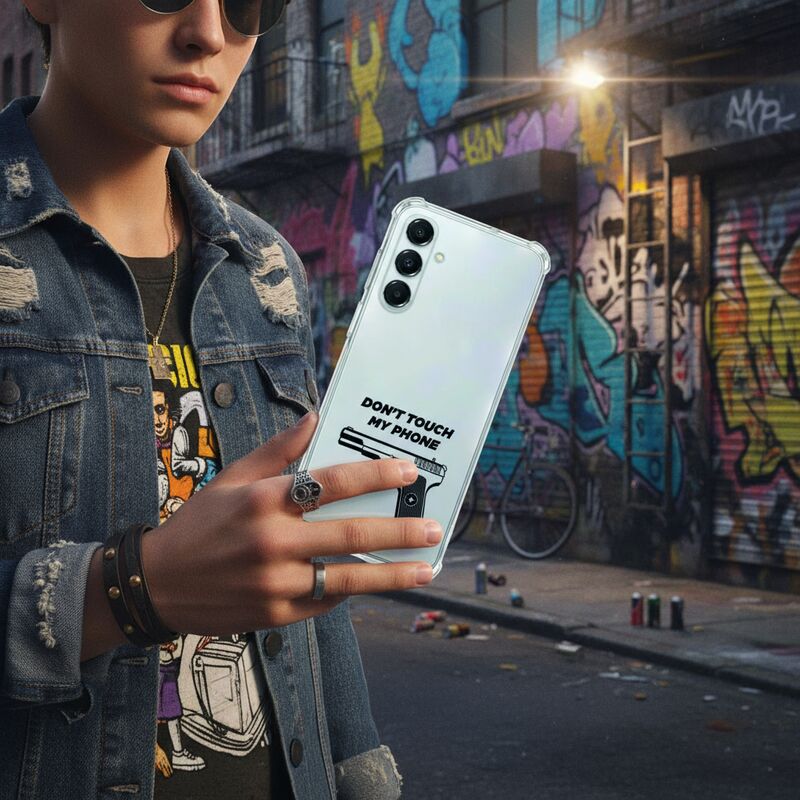TPU Telefoonhoesje Samsung Galaxy A17 Pistol DTMP schokabsorberende backcover aanzicht